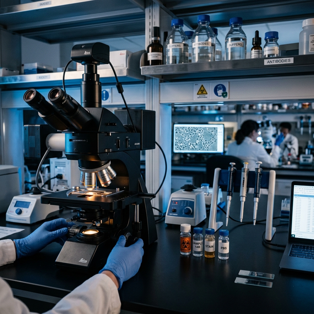 Microscope in Lab
